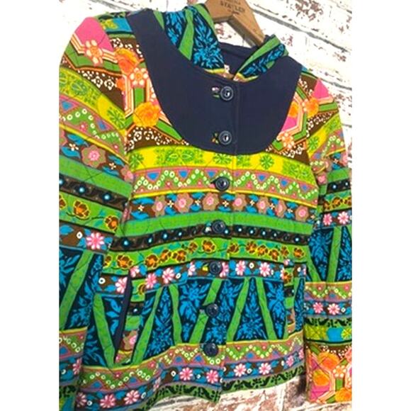 Anthropologie Allihop RARE 2007 Dragon Boat Quilted Pure Cotton Sweater Jacket - Picture 4 of 9